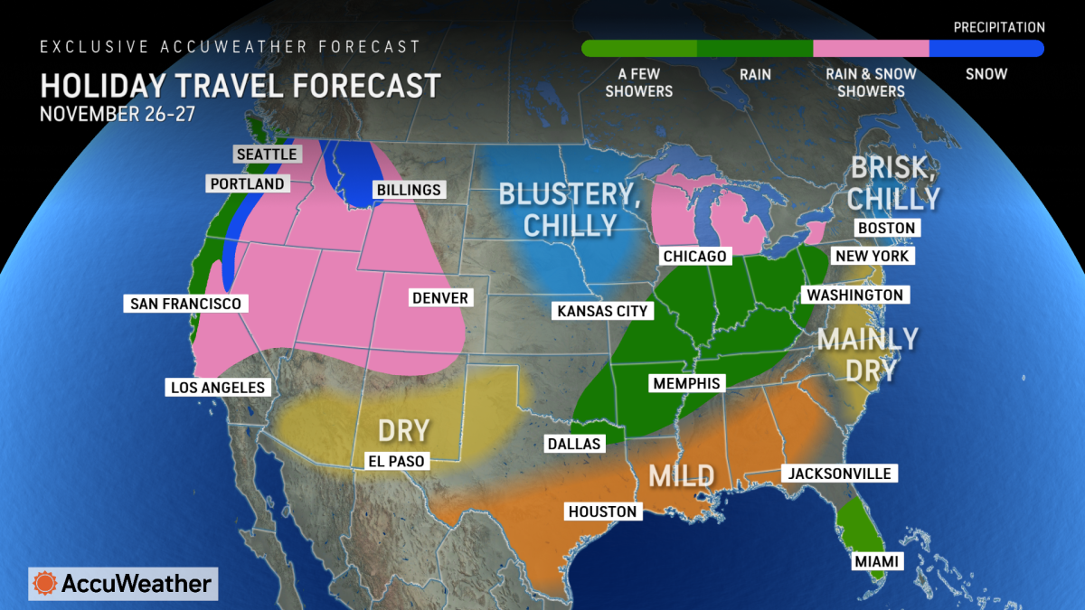 Thanksgiving Weather Update as Map Shows States 