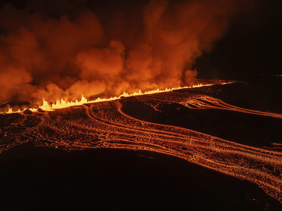 Volcano Grindavik erupted