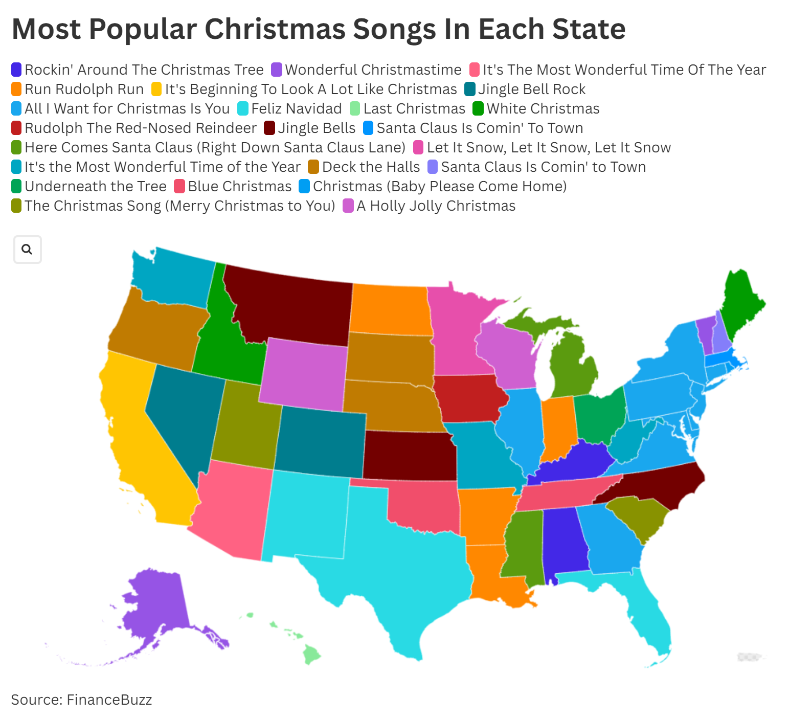 Map Shows Favorite Christmas Songs In Every State