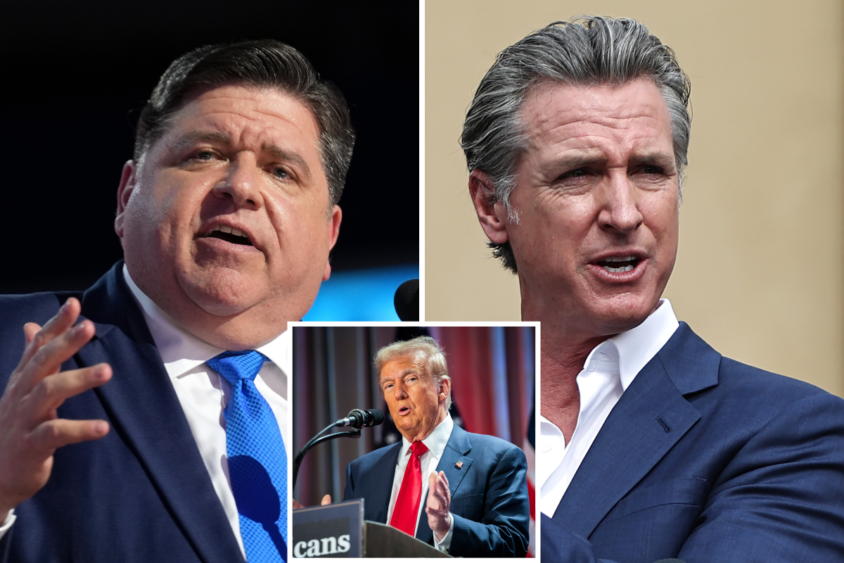 Pritzker Newsom Trump California Illinois