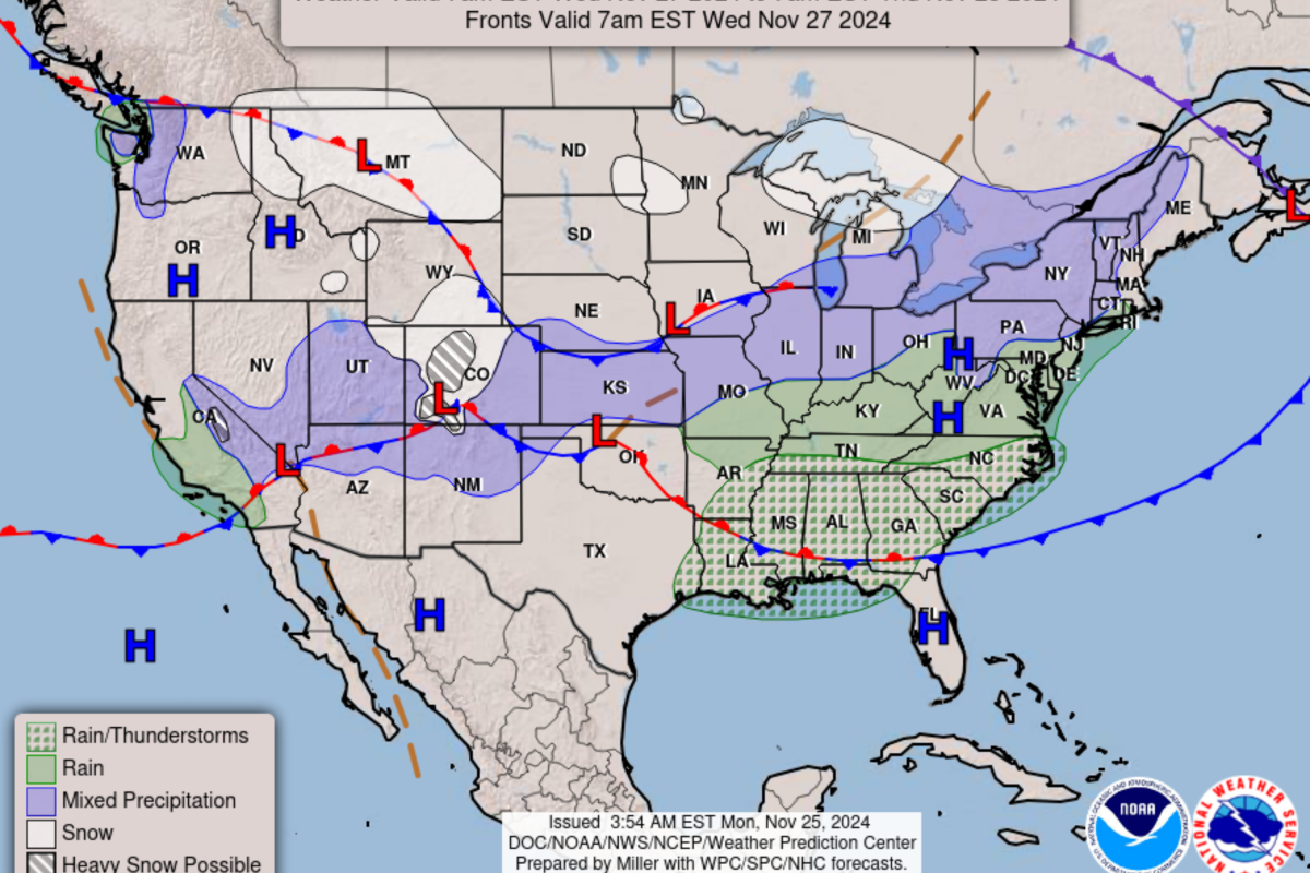 Midwest map rain snow