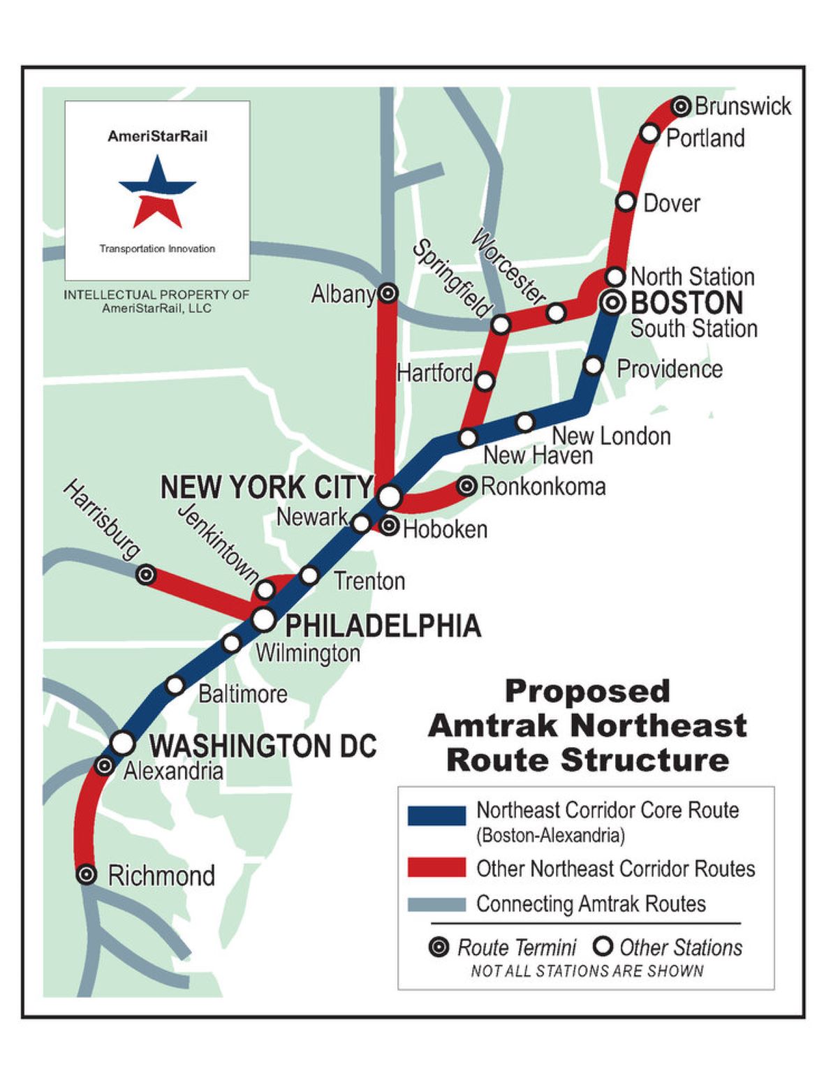 featured image thumbnail for post Map Shows Proposed High-Speed Rail for Northeast US