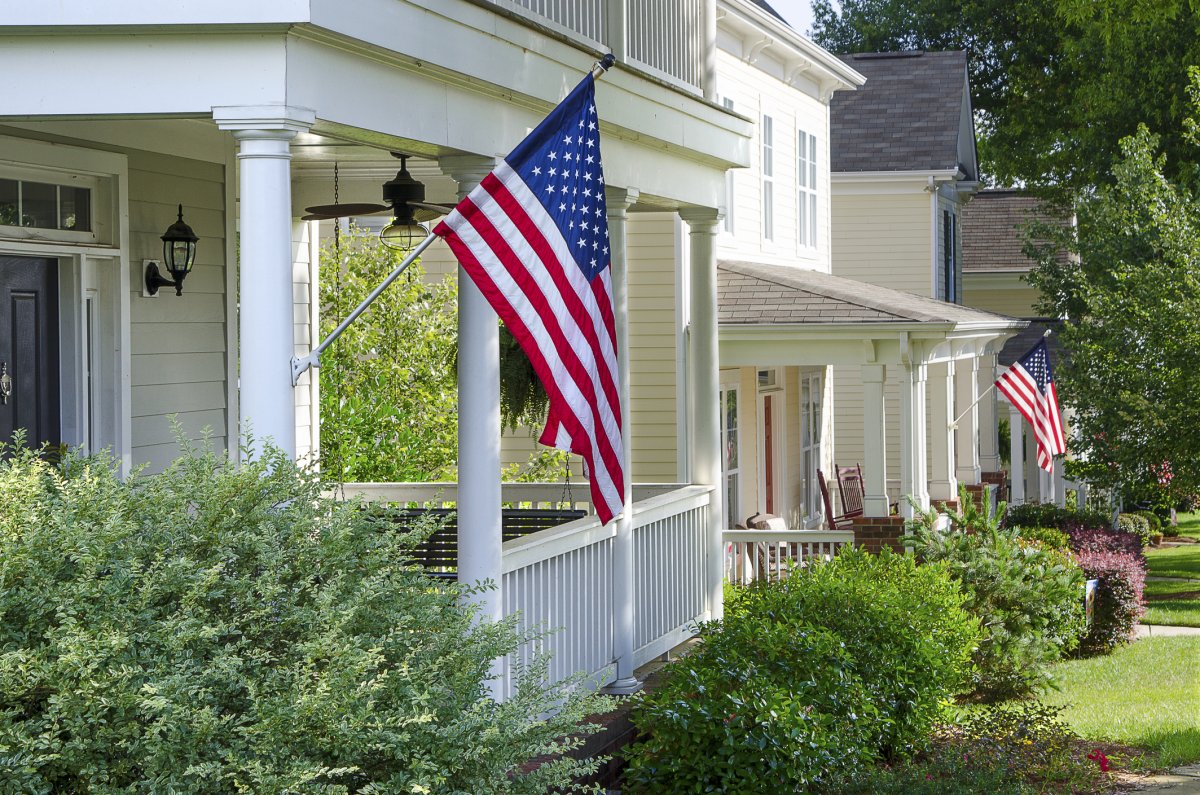 House with flag