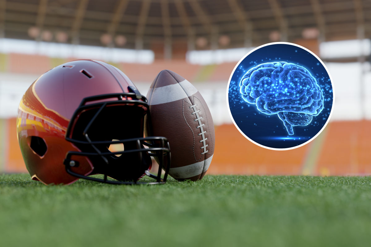 American football and a brain