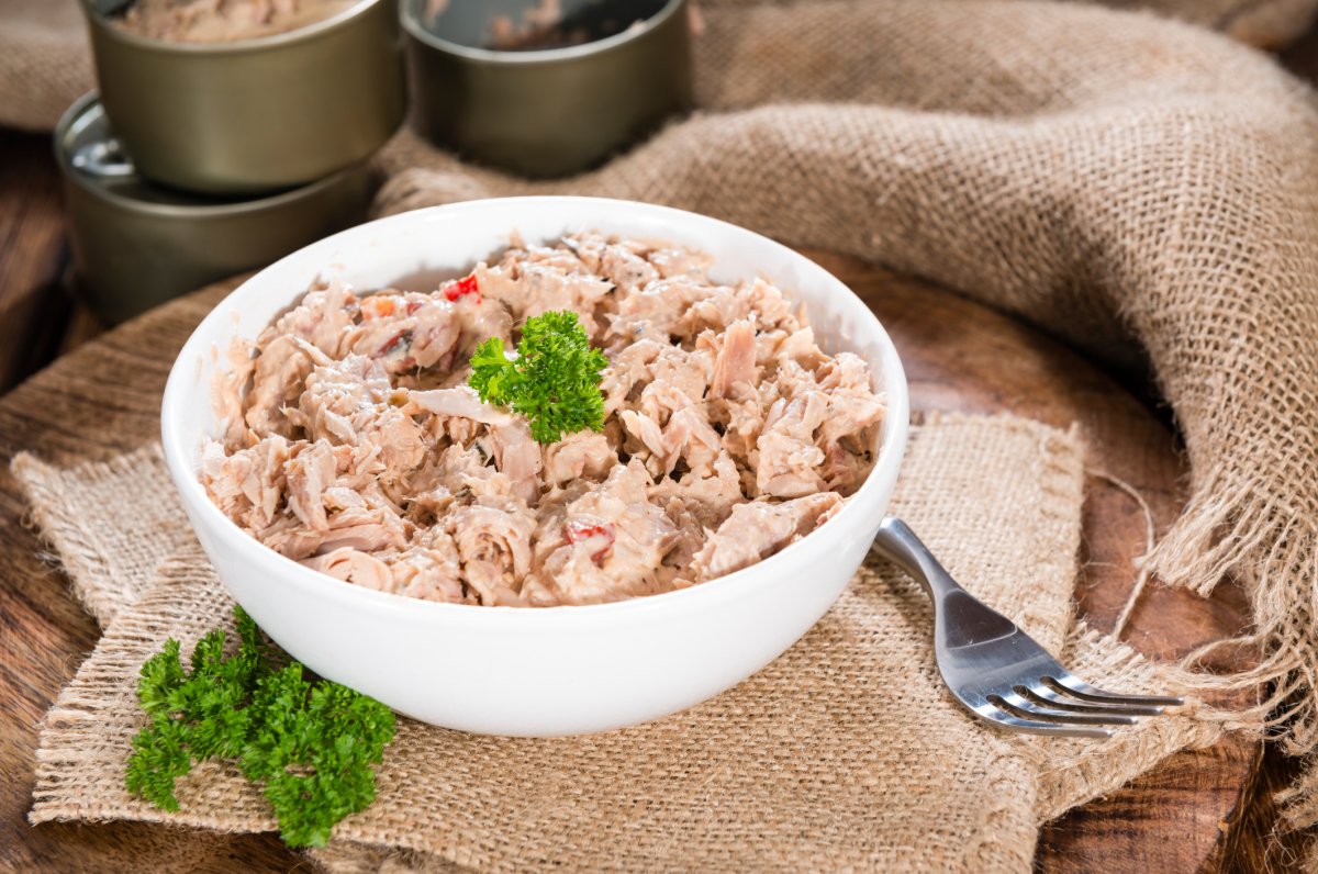 Portion of tuna salad