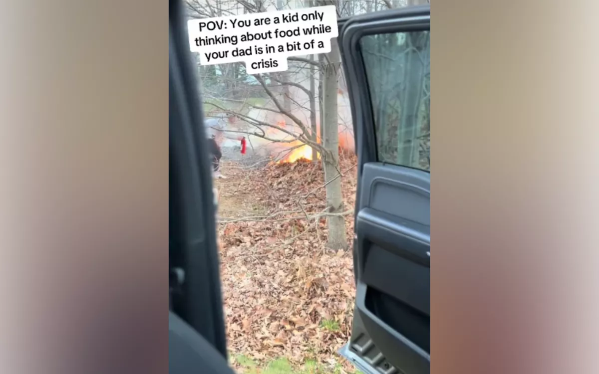 Dad rushes to put out fire, no one expects what 7-year-old son says