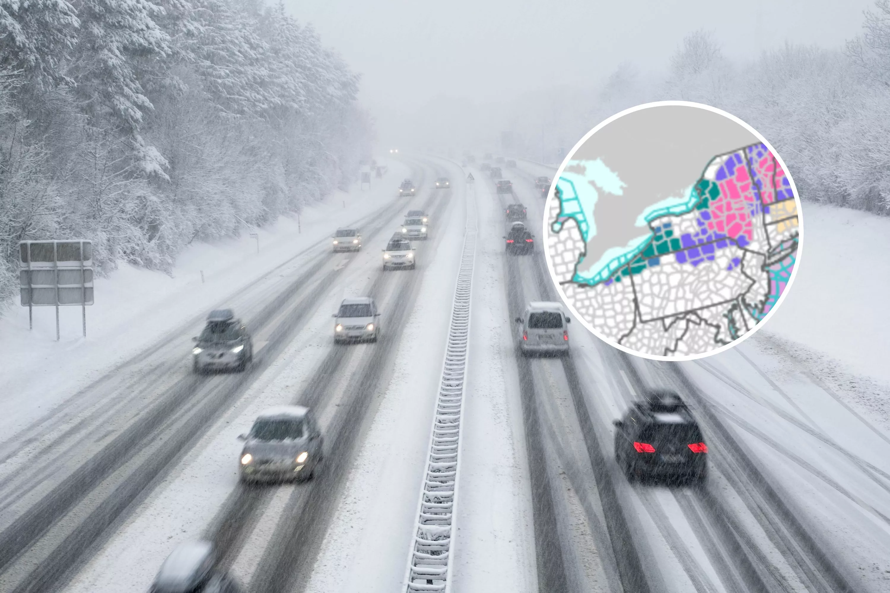What is lake effect snow as warning issued for three states