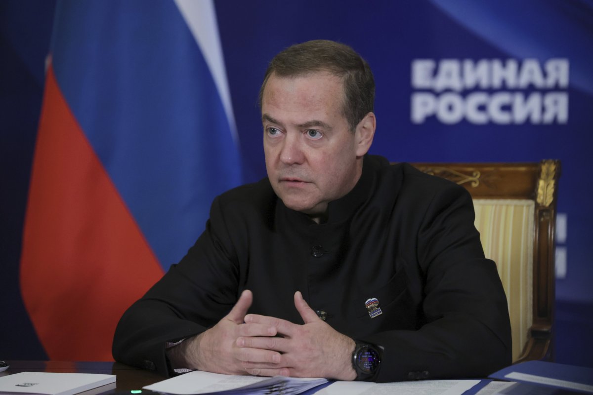 Dmitry Medvedev Holding a Meeting United Russia