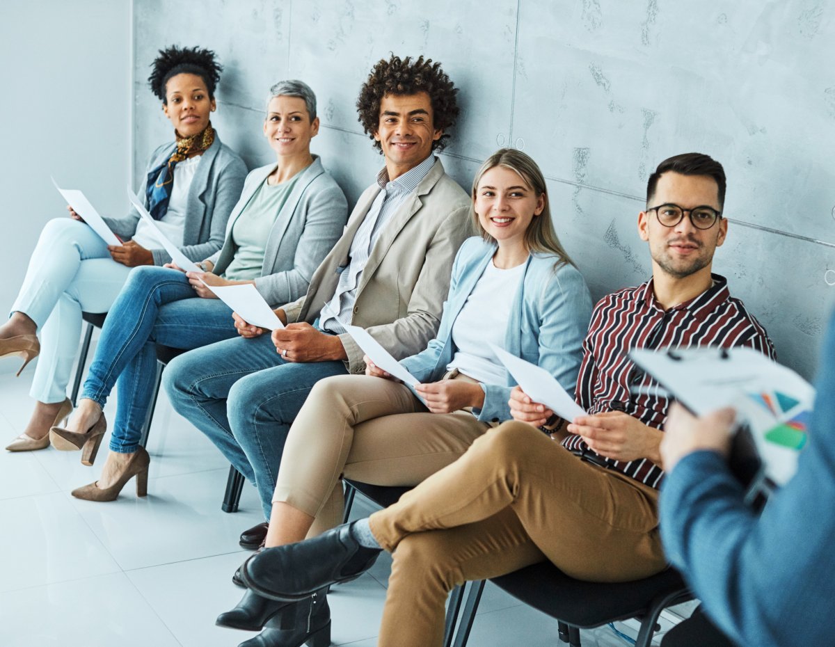 Job candidates waiting for interview.