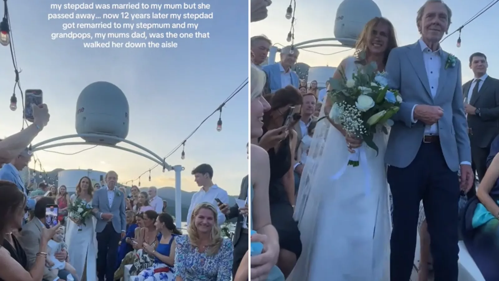 Tears at reason man walks his son-in-law's new bride down aisle
