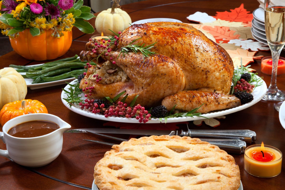 Pepper Turkey Is Pictured At Thanksgiving Table