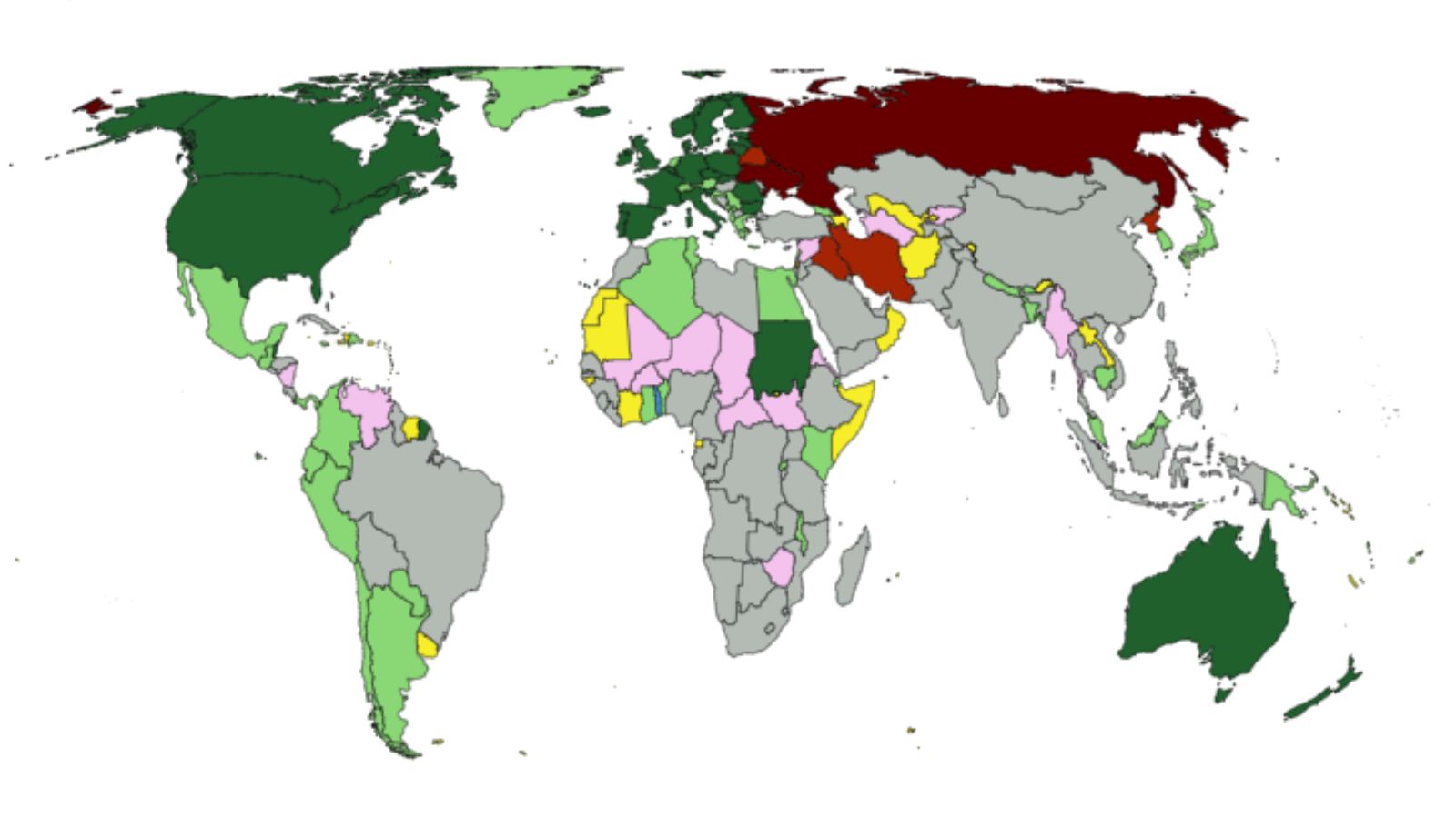 Map shows where the world stands on Ukraine