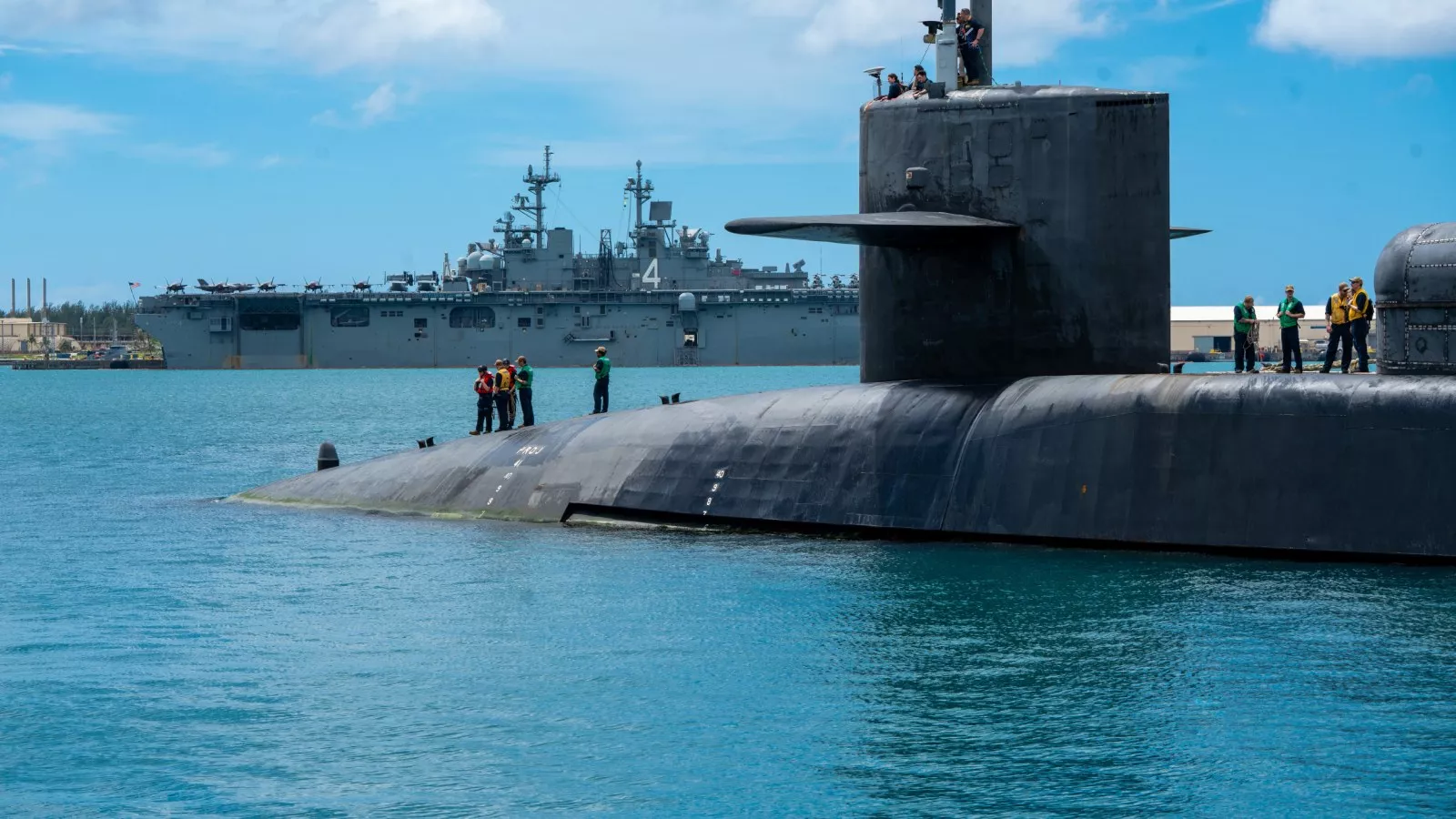 US cruise missile submarine surfaces in West Pacific outpost