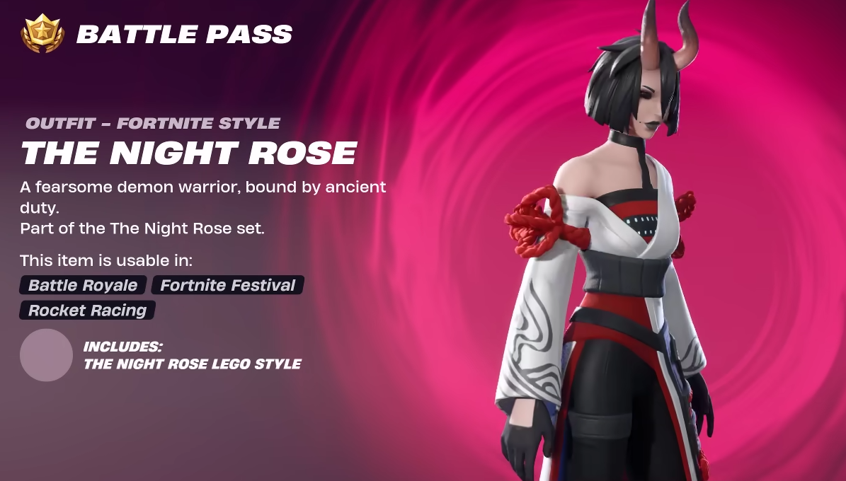 Every Unique Skin In The Fortnite Chapter 6 Season 1 Battle Pass Newsweek Fortnite Night Rose