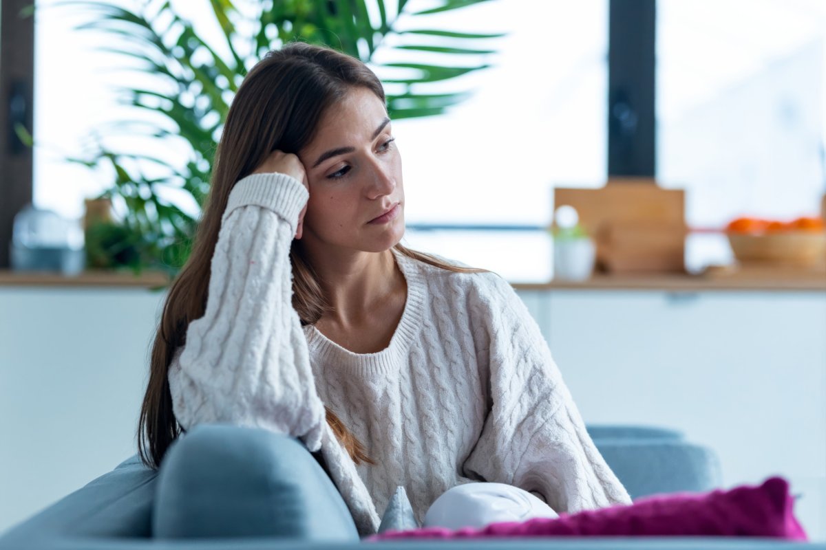 Upset woman stock image