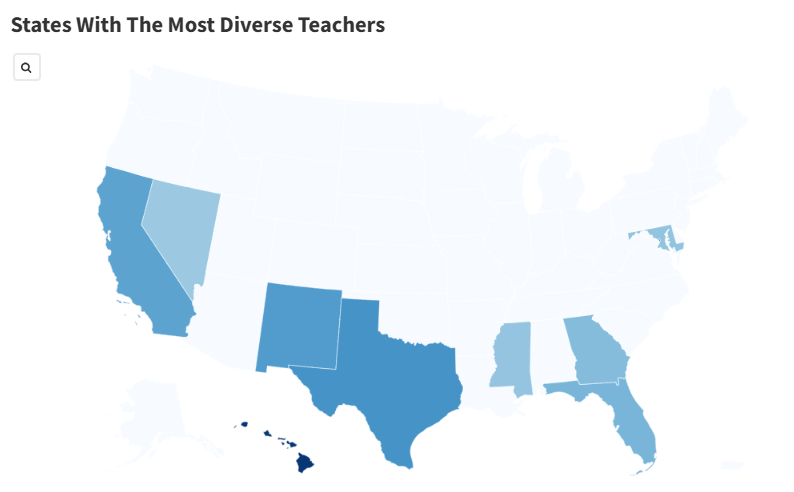 Map Shows States With Most Diverse Teachers Newsweek