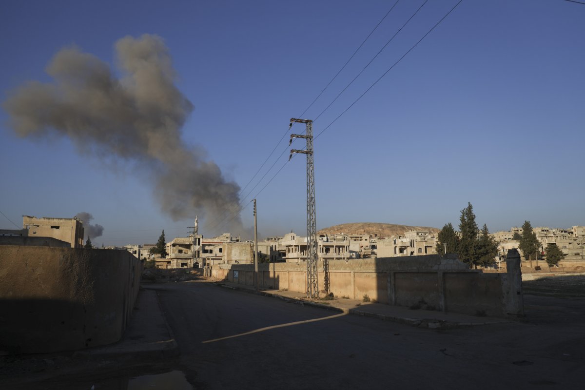 Smoke over Idlib in Syria