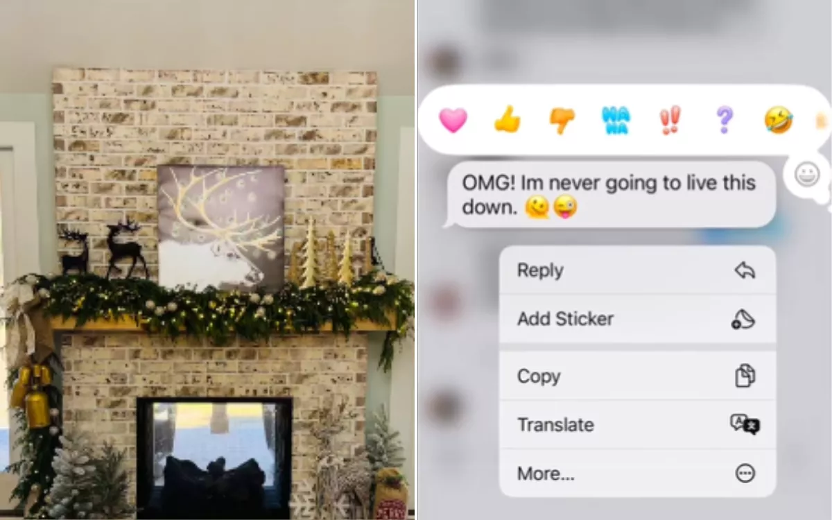 Mom sends "live" festive photo to family, forgetting one crucial detail