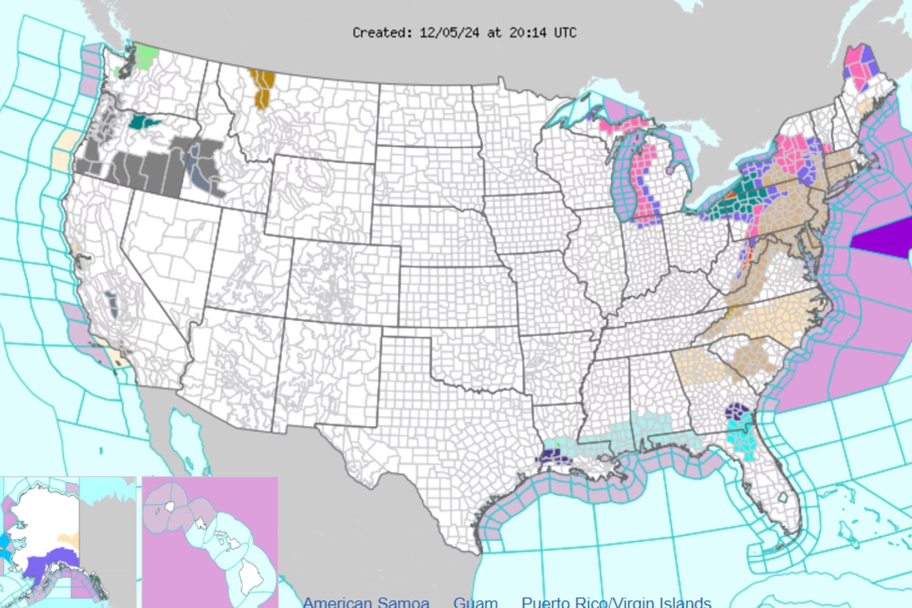Map shows states bracing for "heavy" lake effect snow