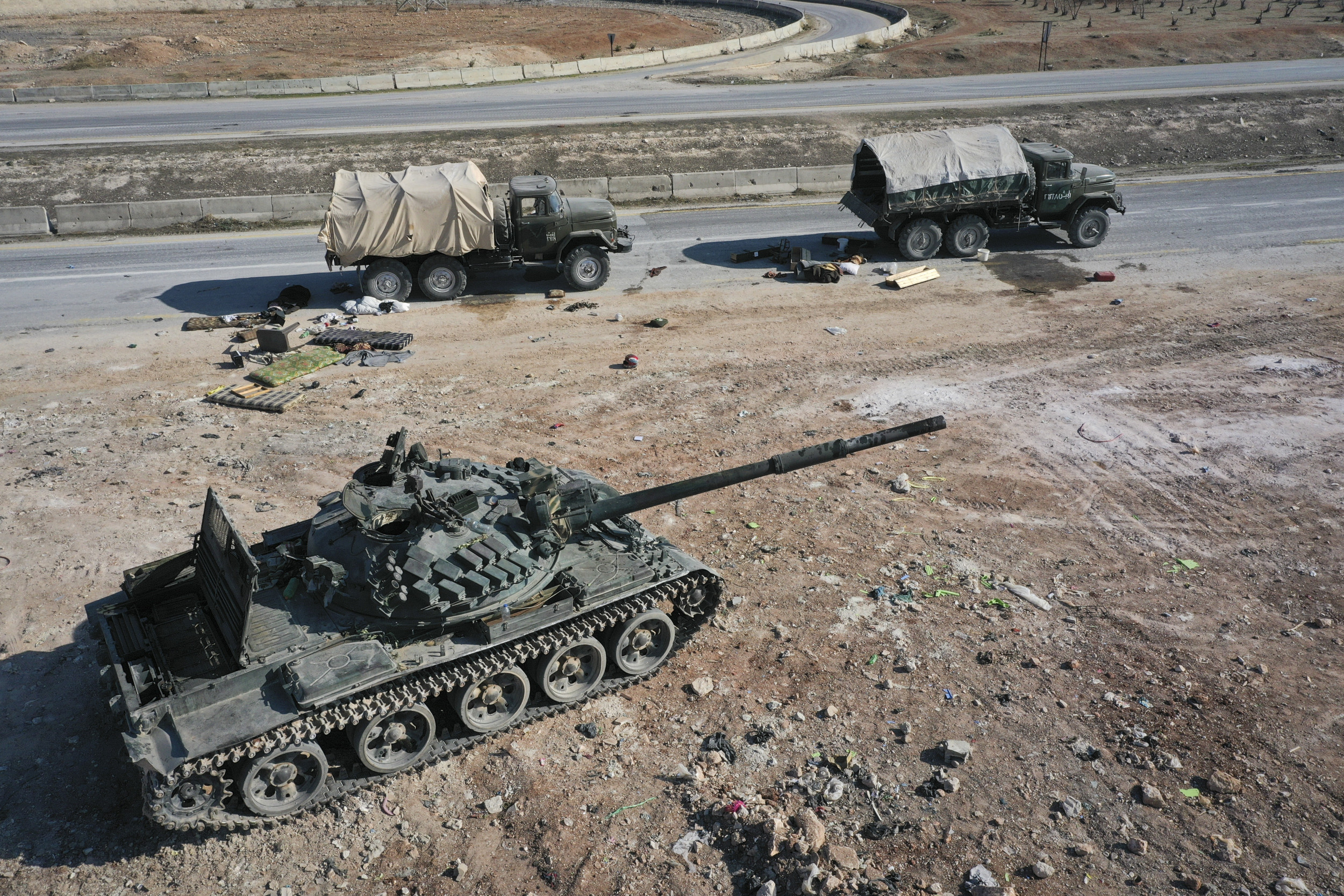 Abandoned Syrian army tank