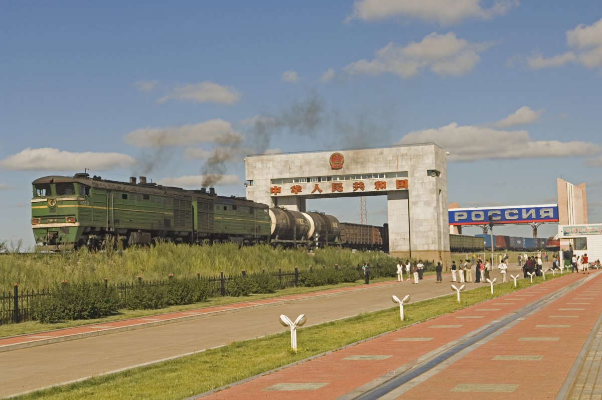 Russian Train Near Manzhouli, China