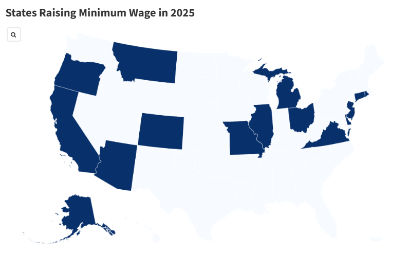 Map Shows States Raising Minimum Wage in 2025 - Newsweek