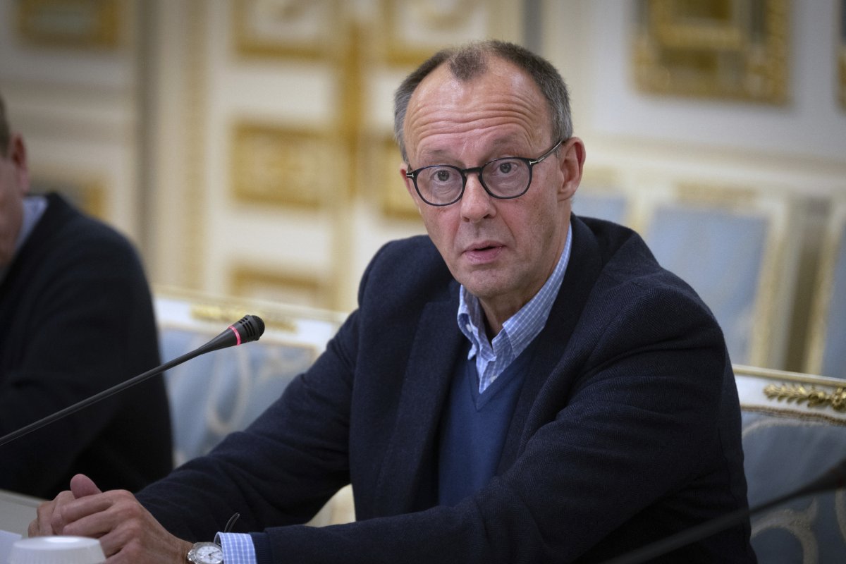 German Politician Friedrich Merz Talking With Zelensky