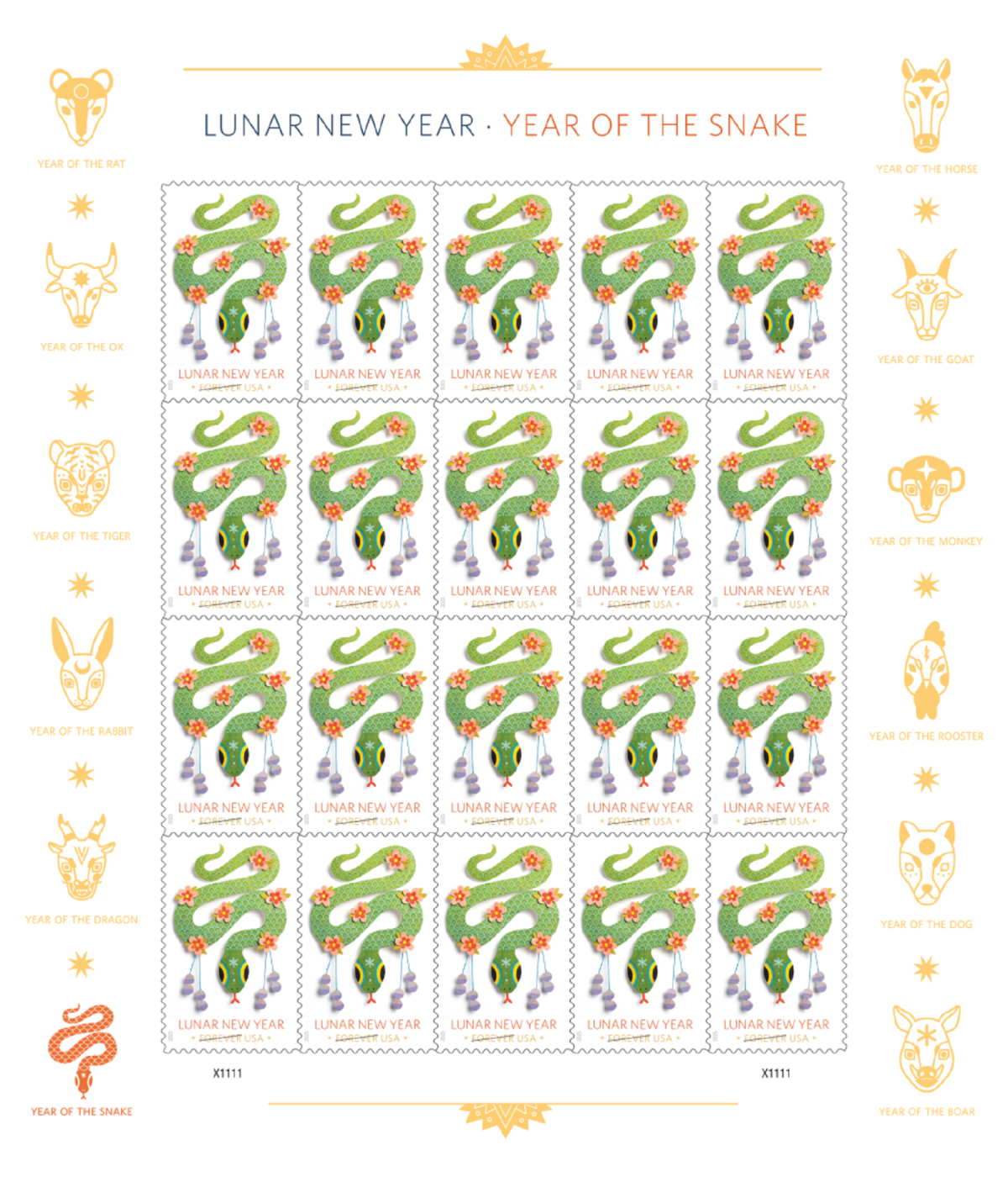 Year of the Snake stamp