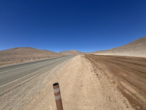 Chile Atacama Highway near Cerro Ventarrones