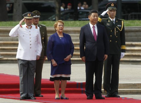 Bachelet and Xi in Santiago Chile 2016