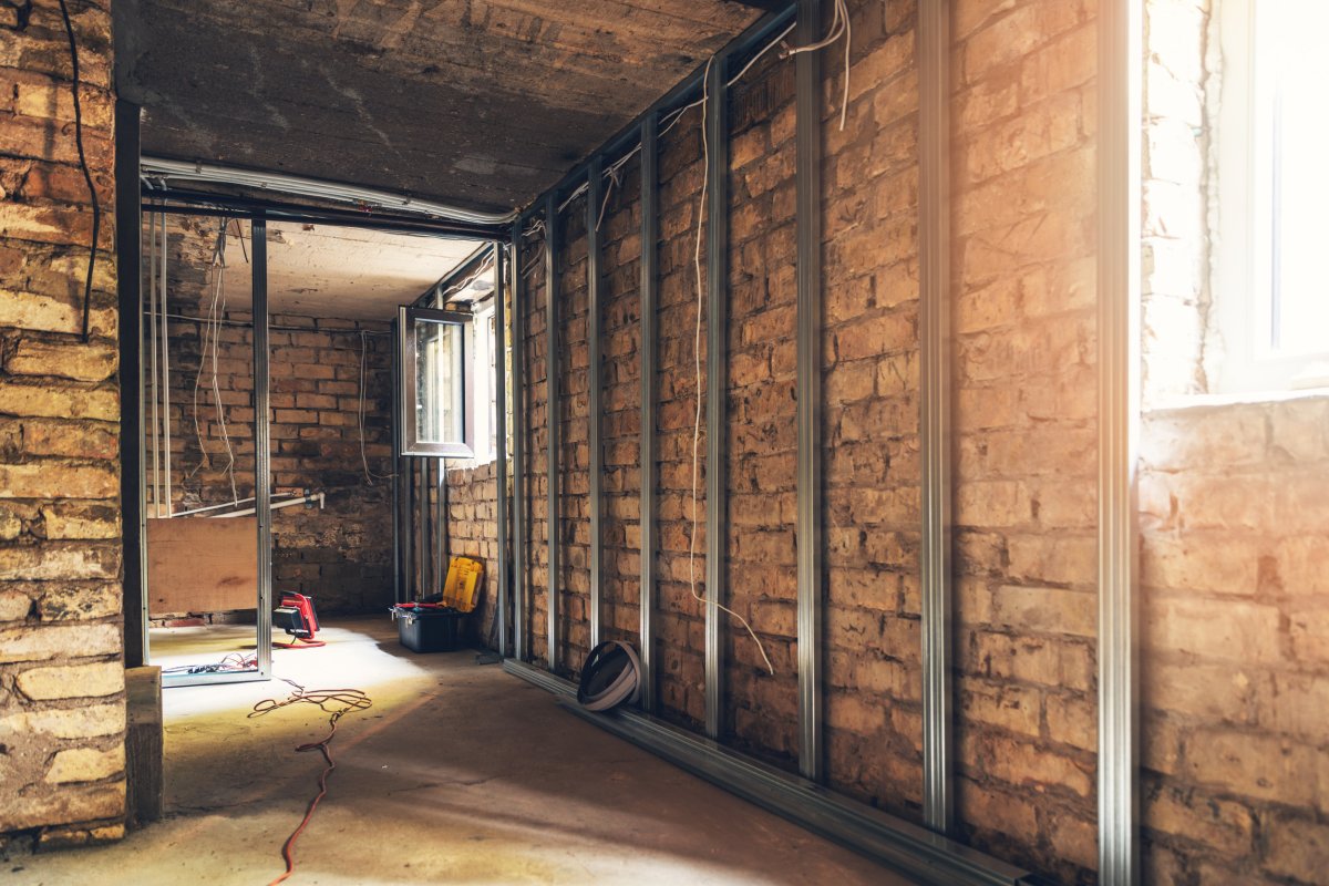 Basement space under renovation.