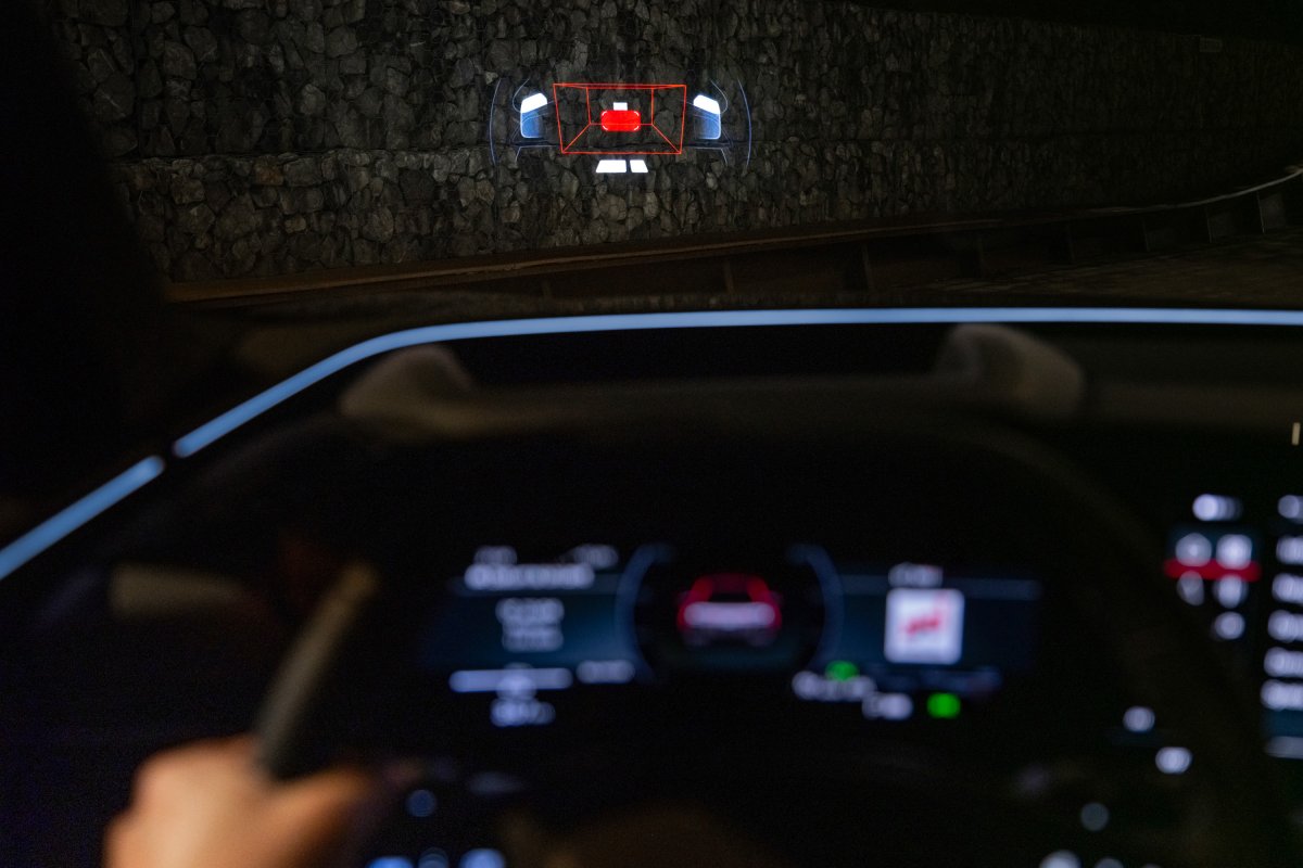 The Audi Q6 e-tron can display video games on the head-up display.