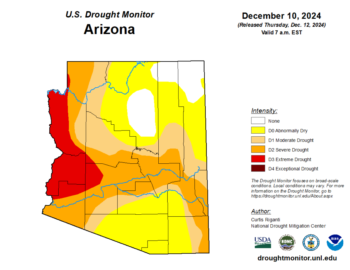 Arizona drought map