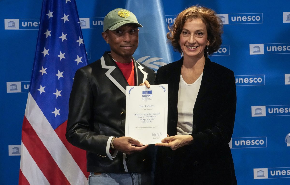 Pharrell Williams and Audrey Azoulay