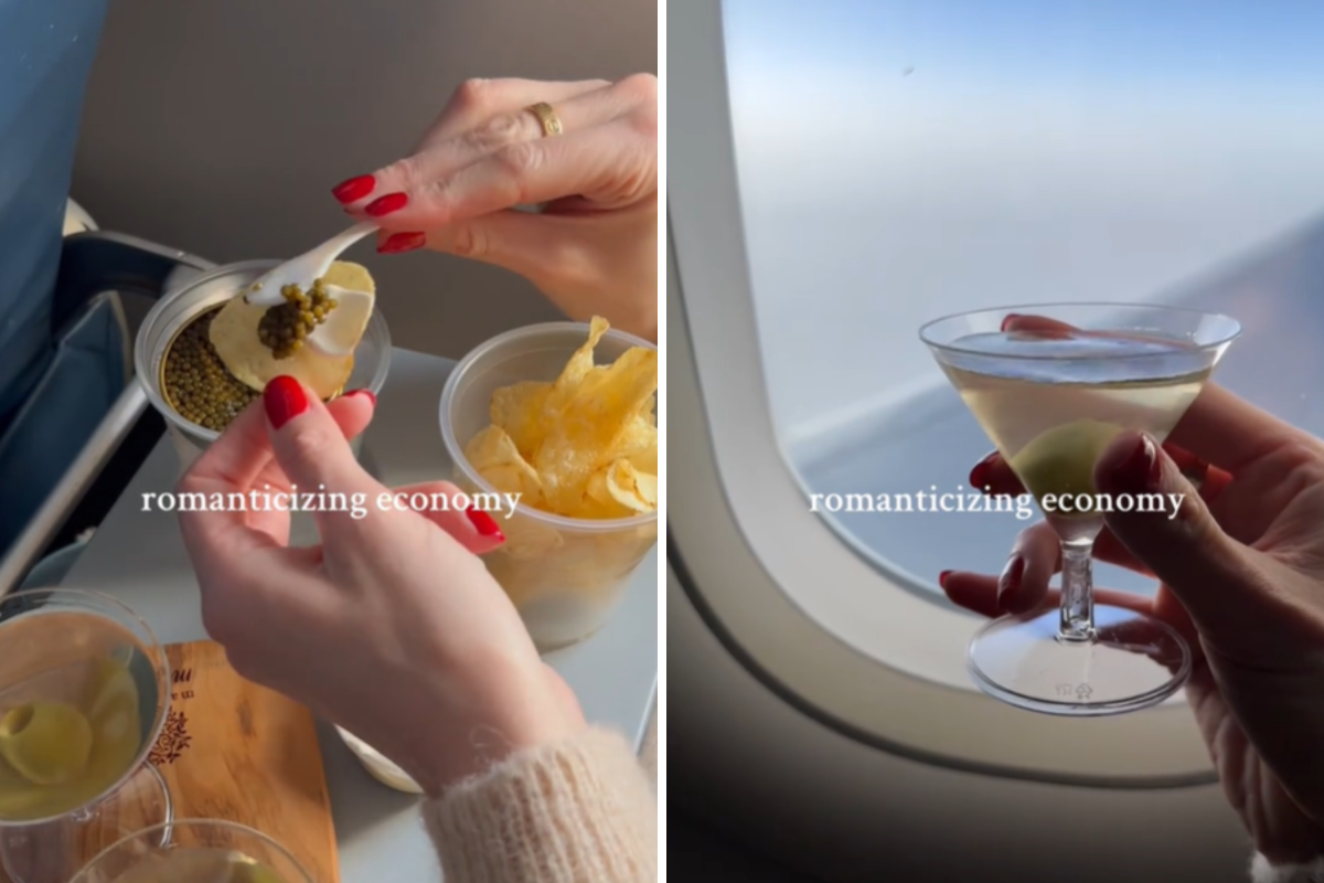 Martinis y caviar en vuelo. 