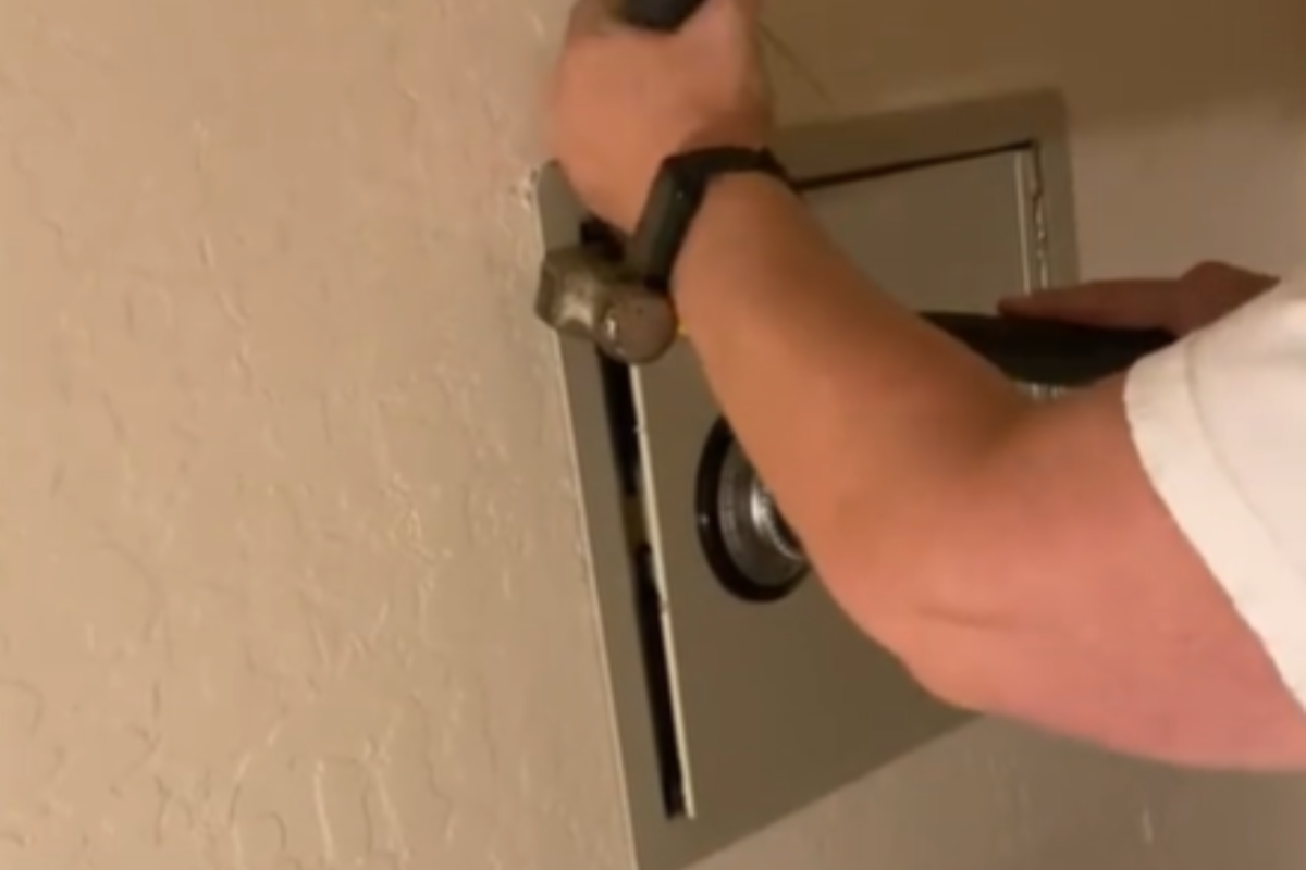 Woman attempts to open safe