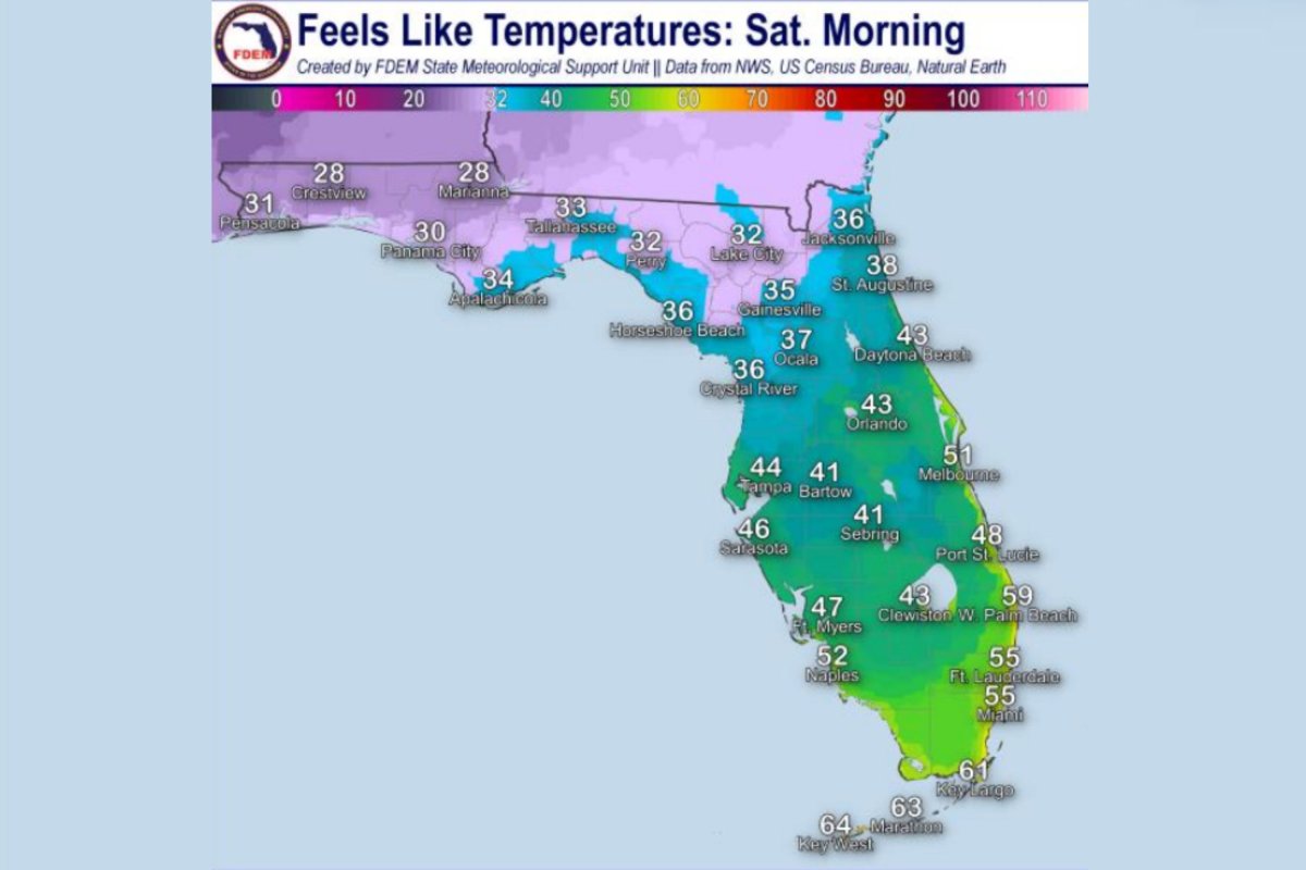 Florida Freezing Map