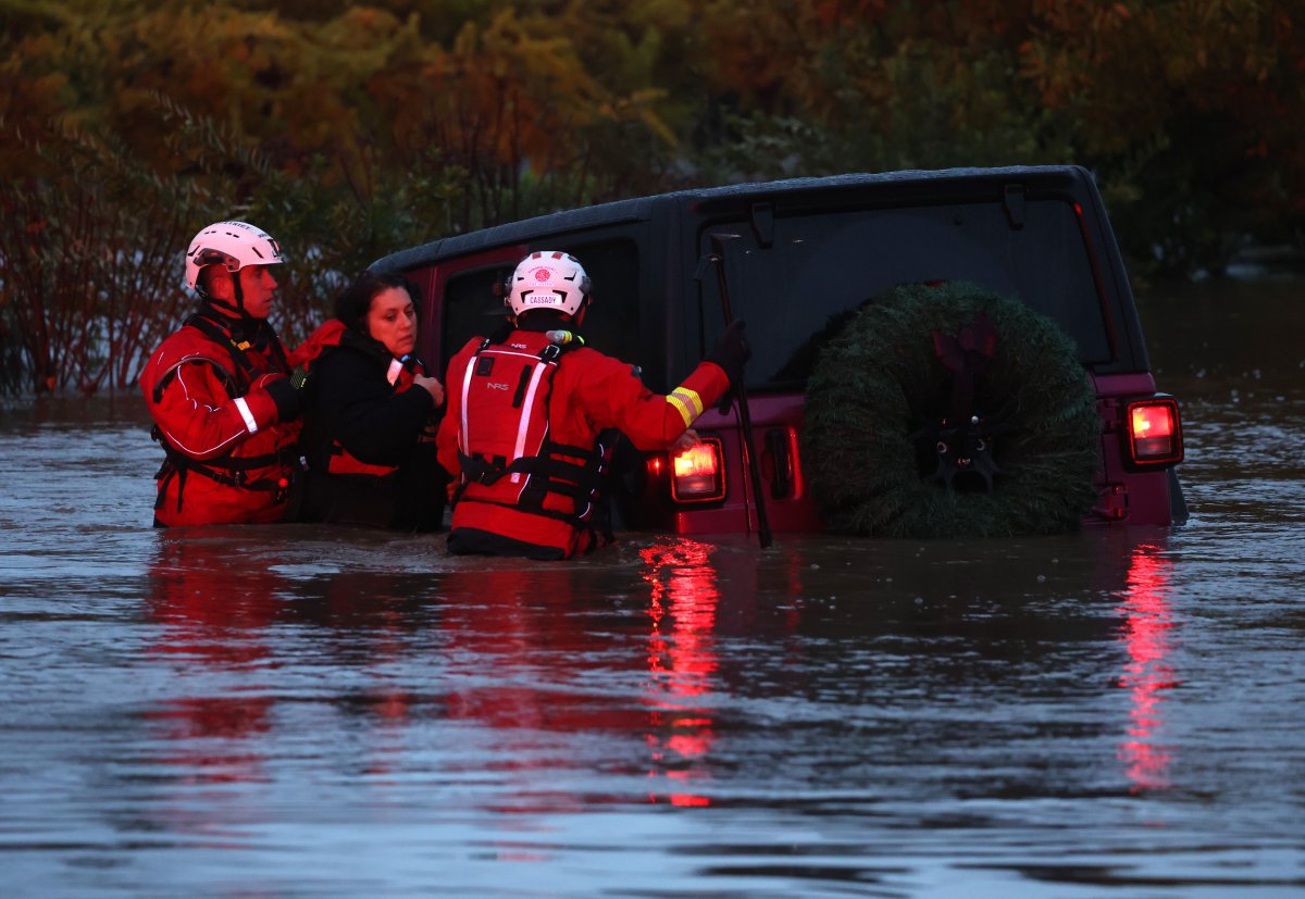 Atmospheric River flooded car