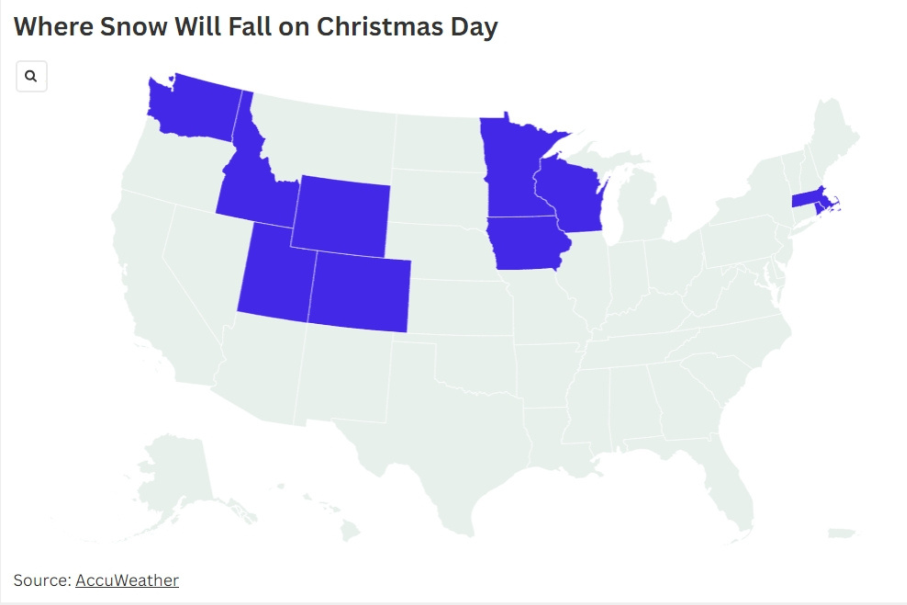 White Christmas? Forecast Map Shows States That Could See Snow on