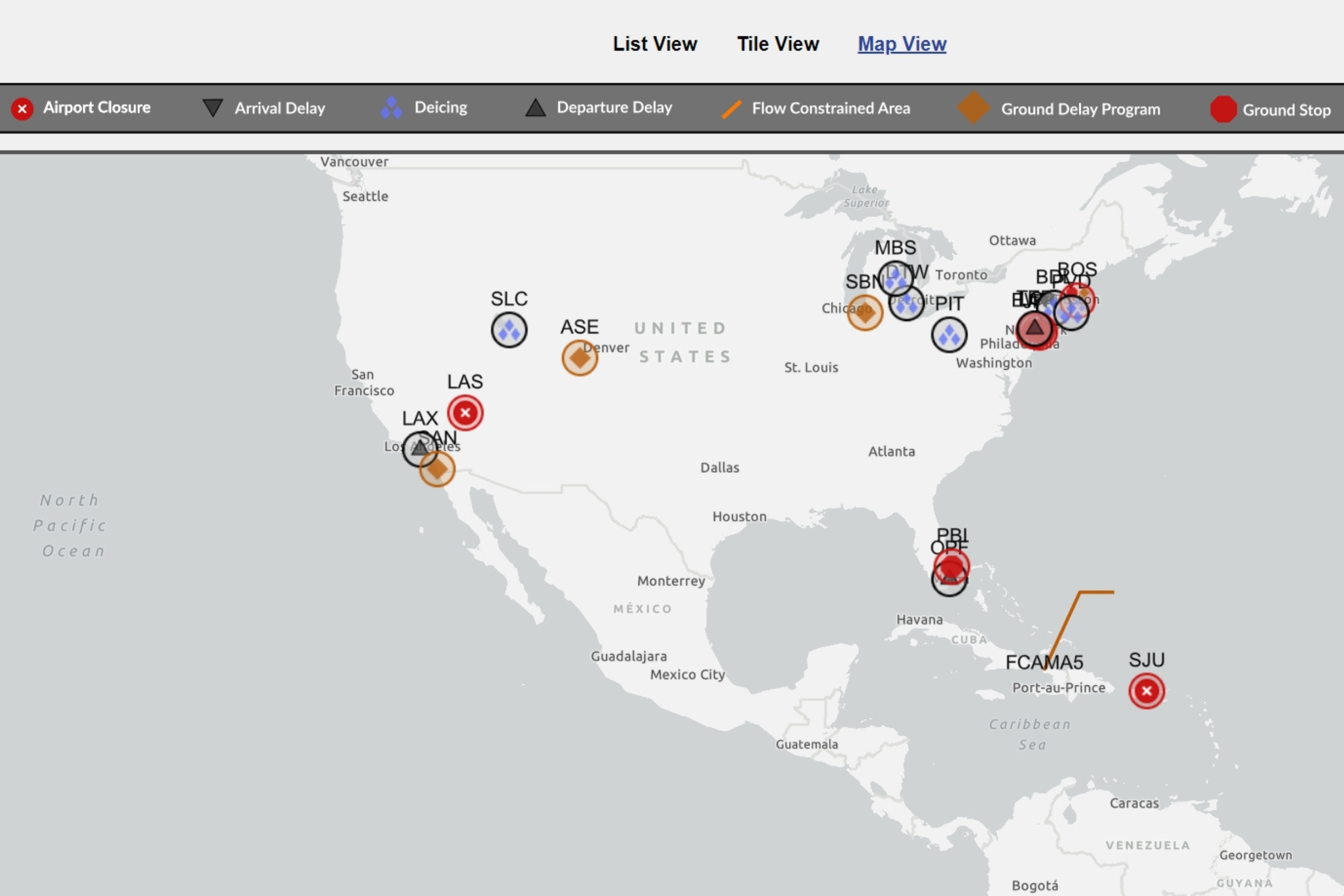 Map Shows Flight Cancellations, Delays As Snow Hits 12 States - Newsweek