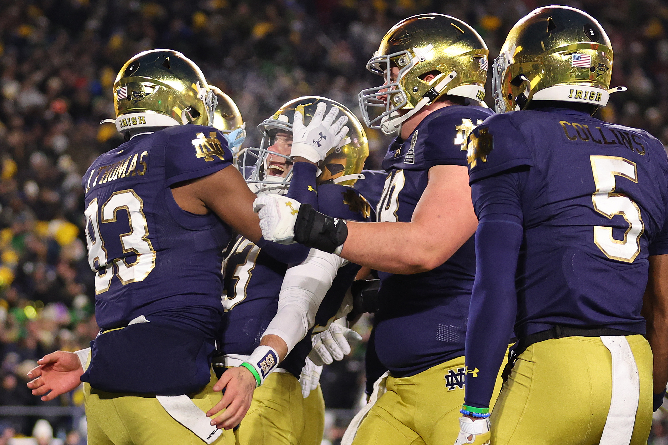 College Football Playoff Notre Dame Dominates Indiana, Will Face