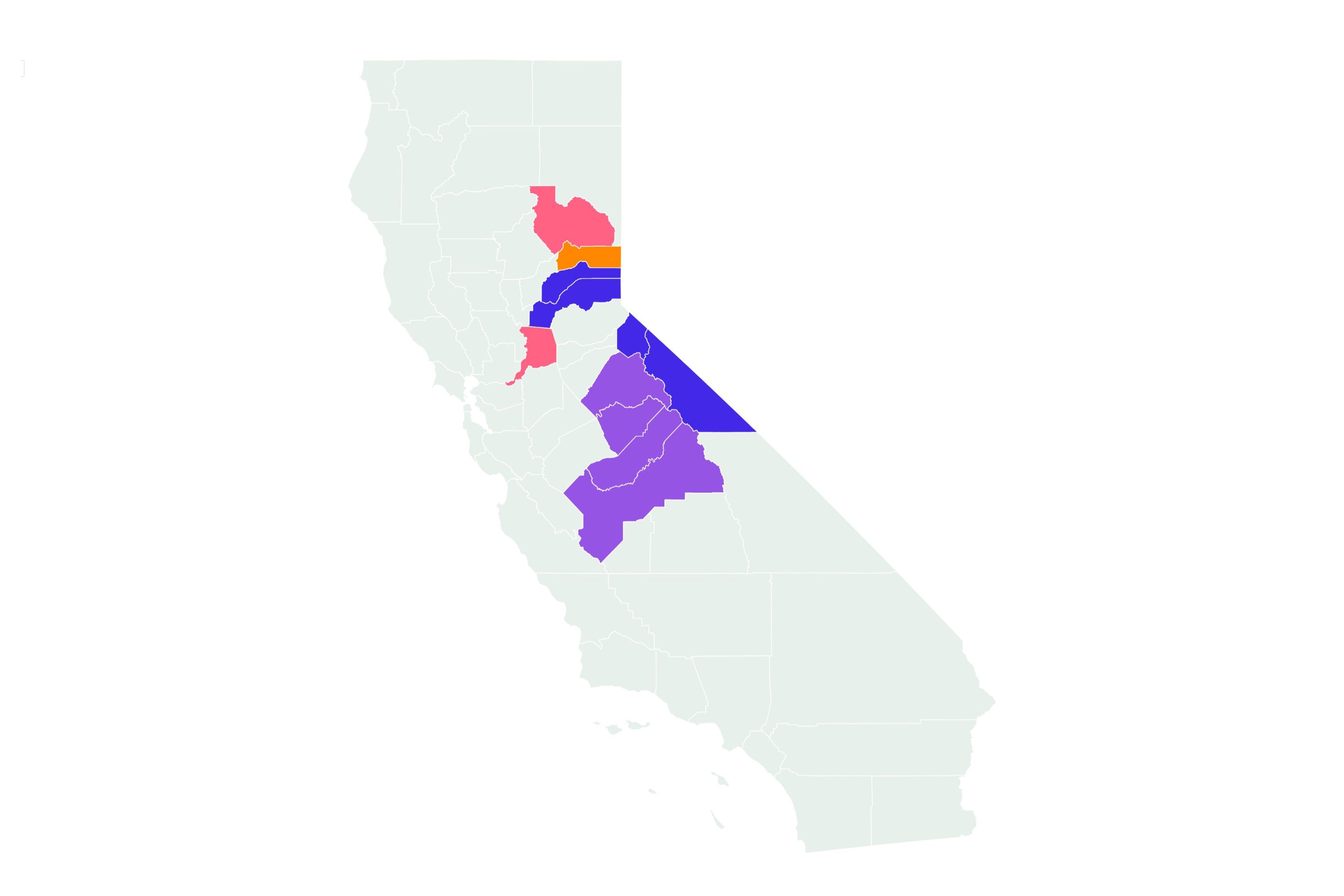 California Snow Map Shows Counties To Be Hardest Hit