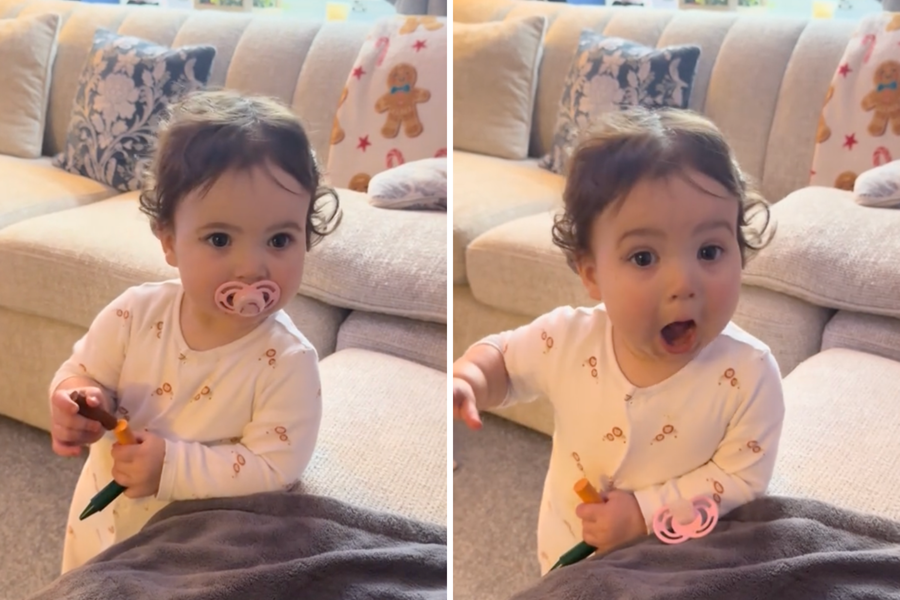 Toddlers Reaction to Hearing Message From Santa Delights Internet