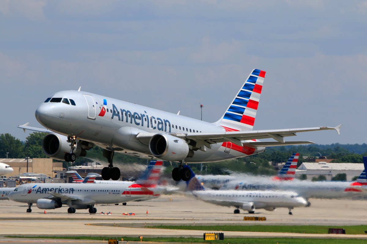 American Airlines flight takes off