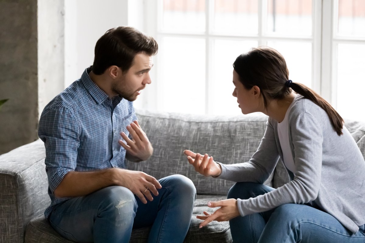 Couple arguing stock image