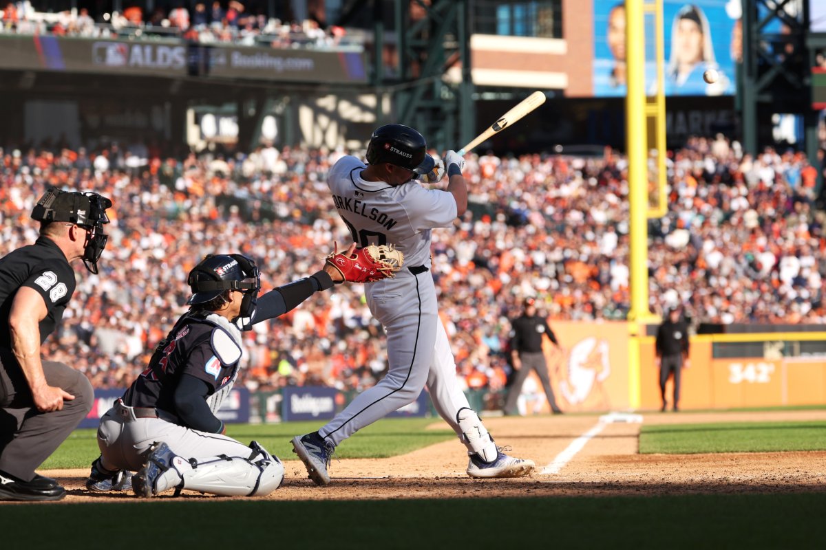 Spencer Torkelson of the Detroit Tigers swings