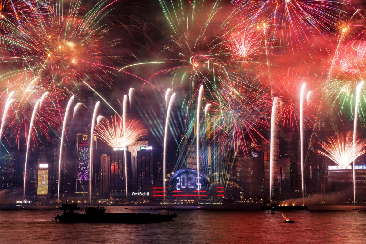 2025 Fireworks New Year's Hong Kong