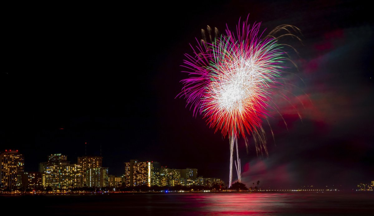 Fireworks Display in Honolulu Hawaii 