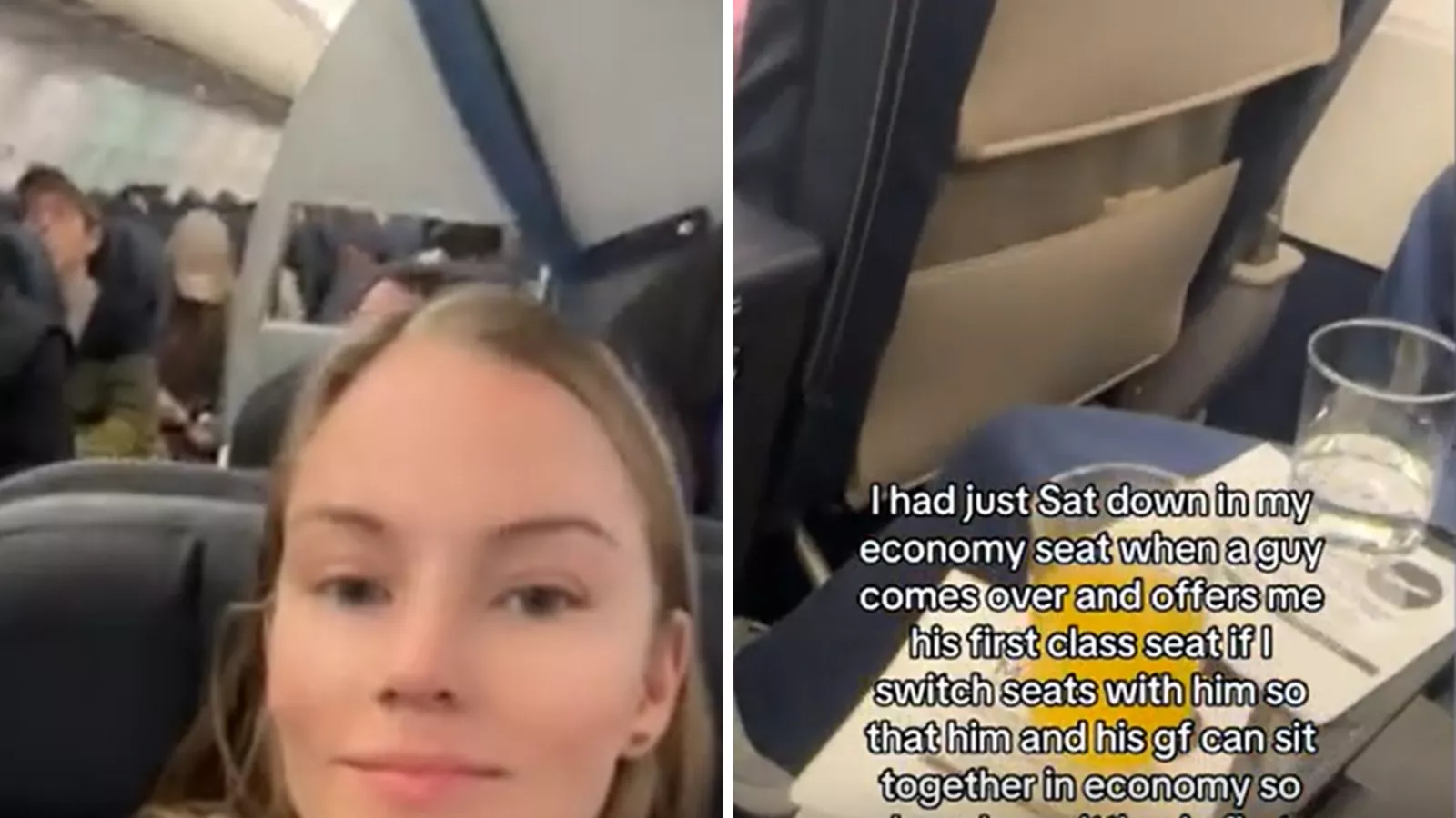 Random man asks woman to swap plane seats with him, but there's a twist