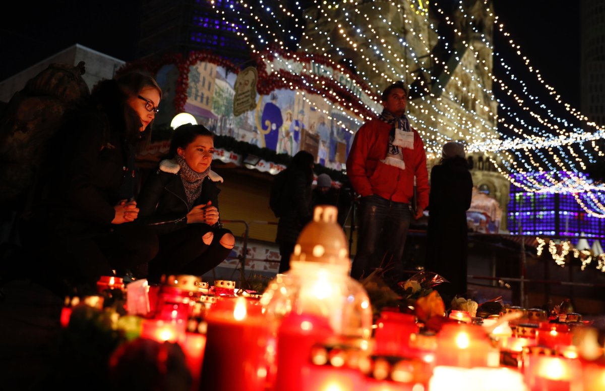 mourners in Berlin after terror attack